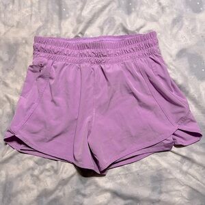 Avis Lilac Elastic Waist Athletic Lined Shorts